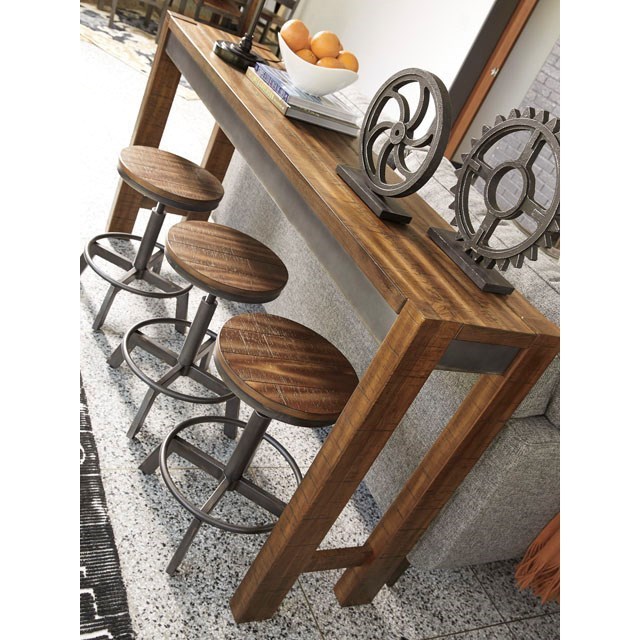 Torjin Long Counter Table, Stools Dark Brown 5th
